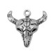 Metal charm Buffalo head 29x28mm Antique silver